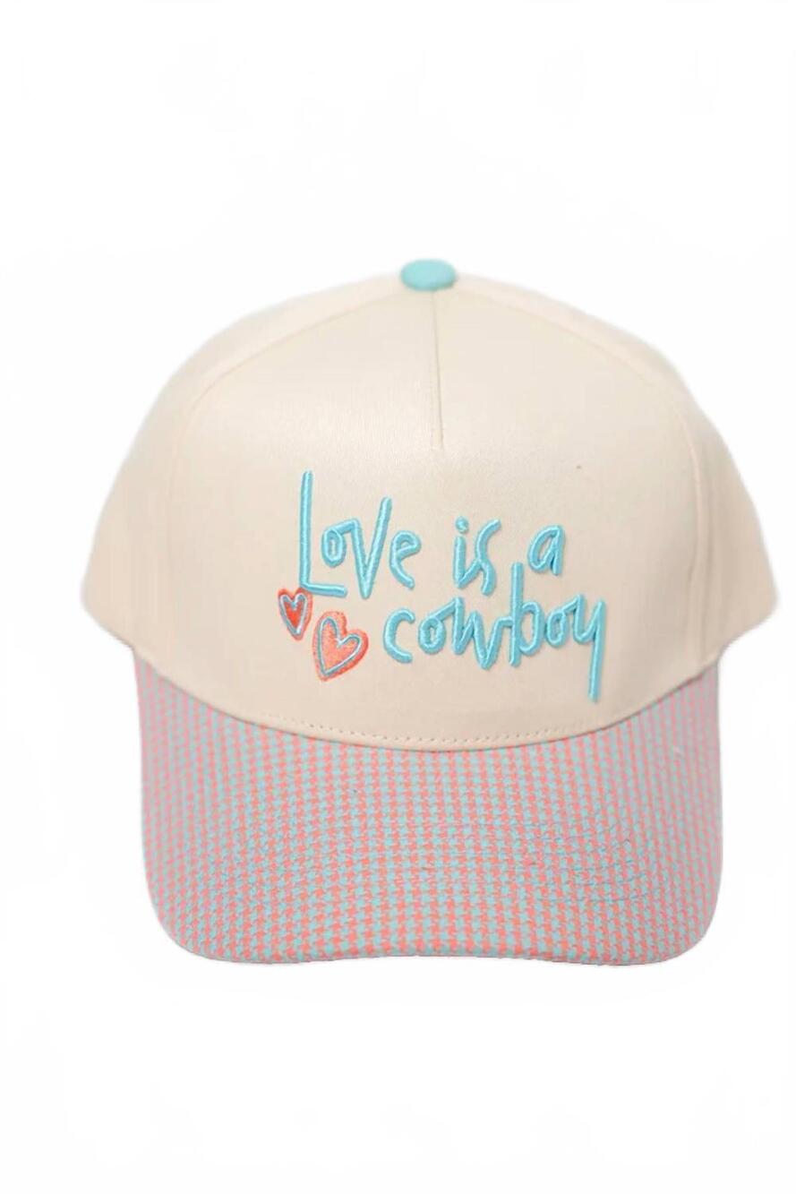 NEW SUMMER TEES women's love is a cowboy hat in pink multi